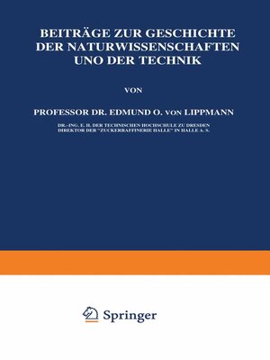 cover image of Beiträge zur Geschichte der Naturwissenschaften und der Technik